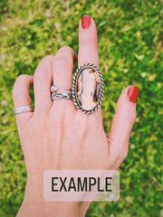 Montana Agate Rope Ring - B