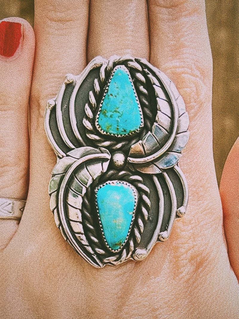Turquoise Mountain Spring Ring size 9 – GOGI Jewelry