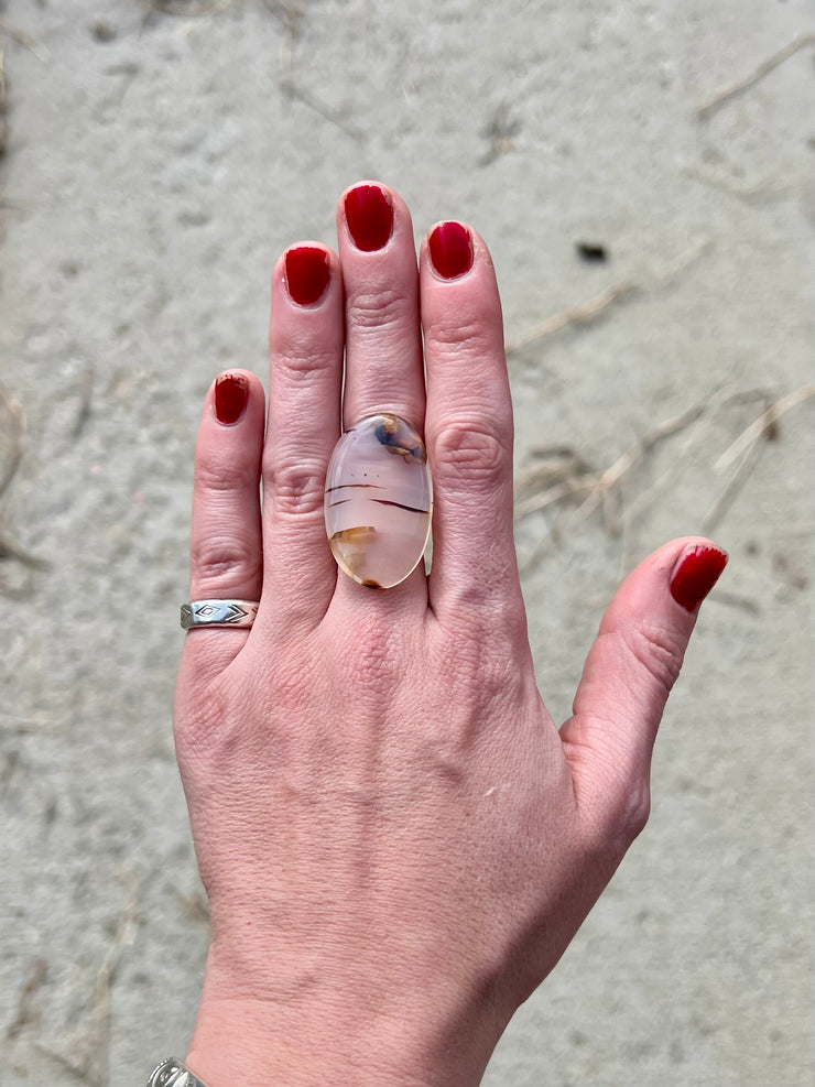 Montana Agate Rope Ring - B