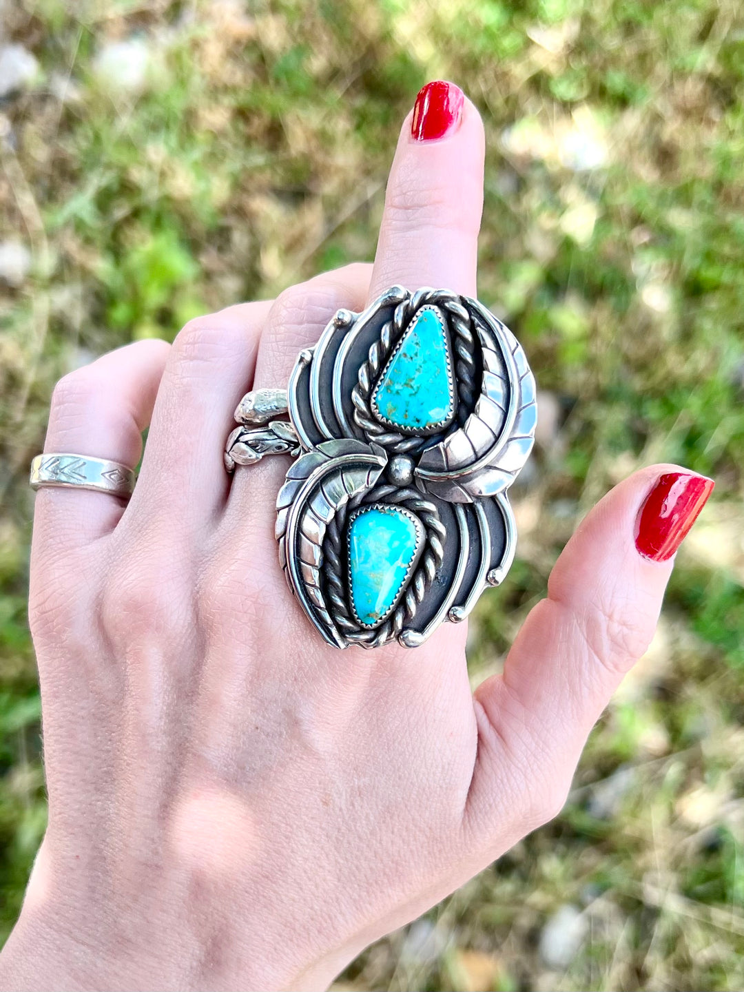 Turquoise Mountain Spring Ring size 9 – GOGI Jewelry