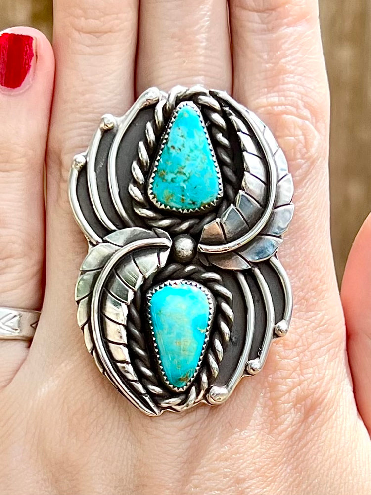 Turquoise Mountain Spring Ring size 9 – GOGI Jewelry