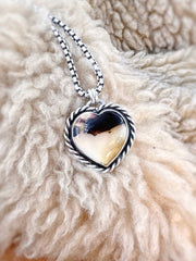 Montana Agate Valentine's Heart Necklace #1