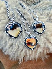 Montana Agate Valentine's Heart Necklace #3 o