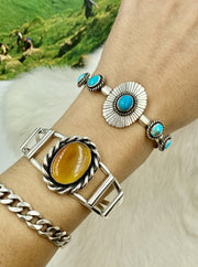 Turquoise Flower Cuff