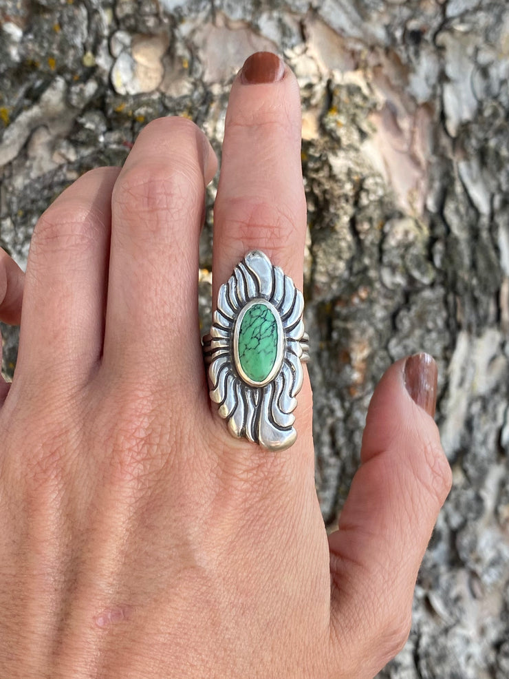 Wizard Ring • Light Green Turquoise // size 9
